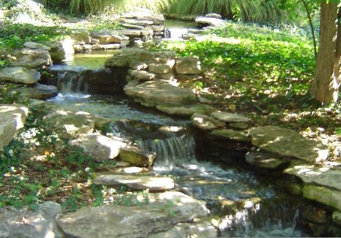 A landscape water feature in Louisville, Kentucky